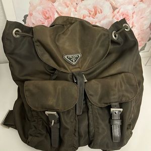 PRADA BACKPACK nylon olive green